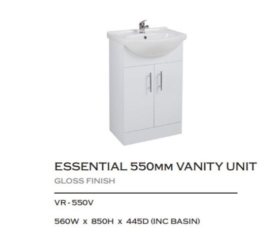 Picture of VR 550 Mm Cabinet  With 2 Doors And White Ceramic Basin