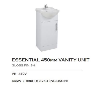 Picture of VR 450 Mm Cabinet  With 2 Doors And White Ceramic Basin