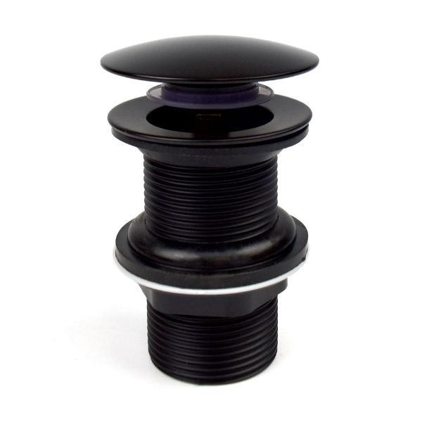 Picture of Round Dome Slotted Sprung Basin Waste Matt Black