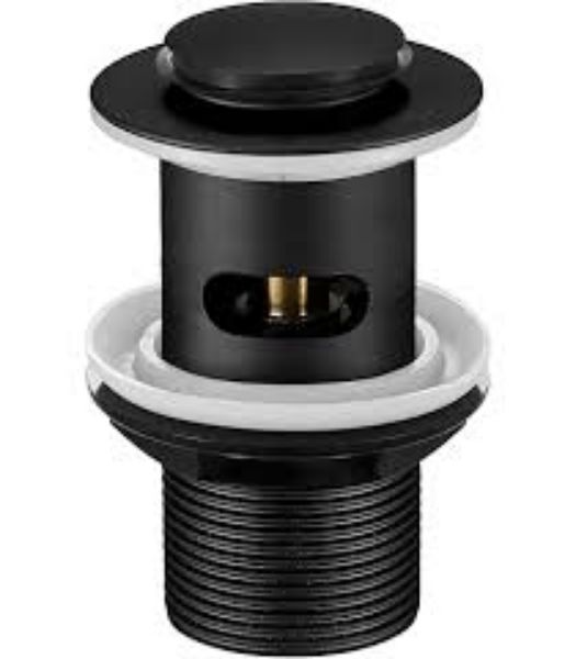 Picture of Round Dome Slotted Sprung Basin Waste Matt Black