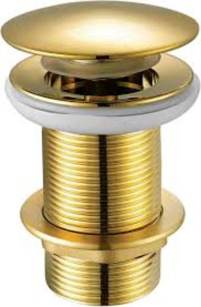Picture of Round Dome Unslotted Sprung Basin Waste Brushed Brass