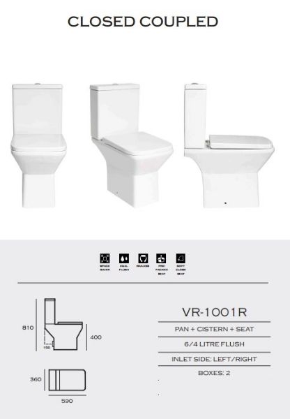 Picture of Vr Short projection Rimless square WC Pack I