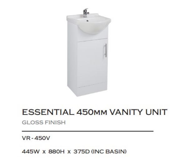 Picture of VR 450 Mm Cabinet  With 2 Doors And White Ceramic Basin
