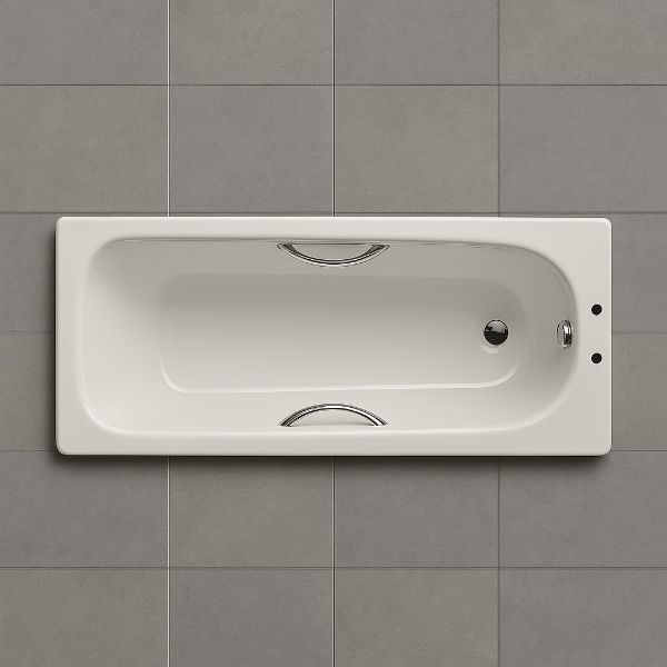 Picture of Eurowa 1700 x 700mm Steel Bath - Twin Grip - 2TH (incl. feet & grips)