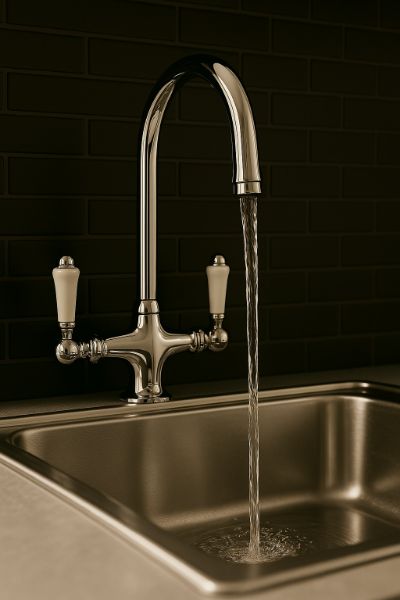 Picture of Traditional Type Kitchen Mixer With Twin Ceramic Handles