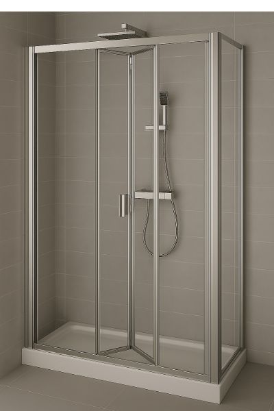 Picture of Bi-fold door 6mm Clear Glass Chrome 700x1850