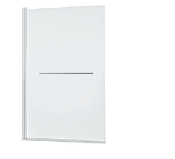 Picture of 800 x 1400mm  Square Edge Bath Screen  Chrome Profile  with Towel Bar