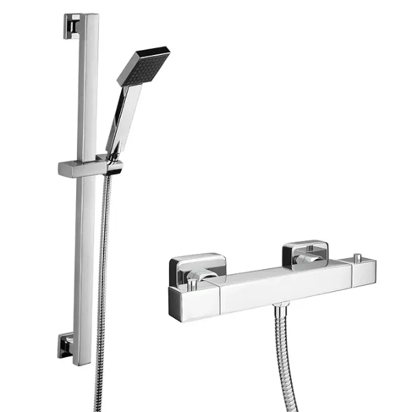 Picture of Thermostatic Square Shower Mixer Valve with Slider Rail Kit