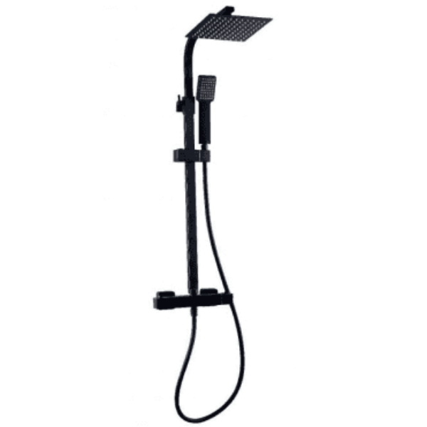 Picture of Square Rigid Riser Shower Matt Black
