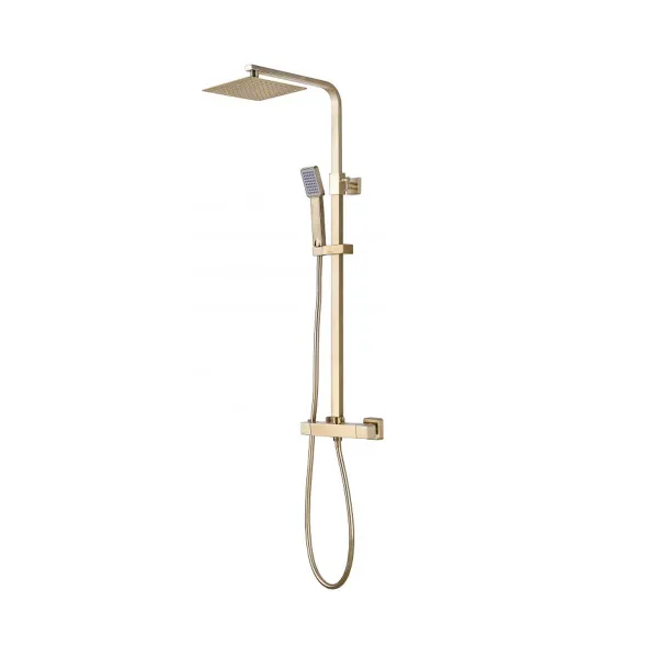 Picture of Square Rigid Riser Shower Brushed Brass