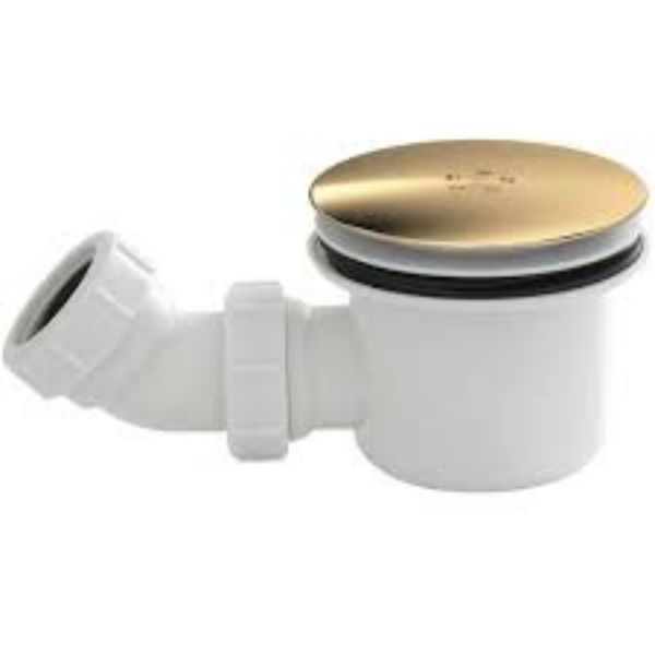 Picture of 90mm Brushed Brass Top Fast Flow Shower Tray Waste