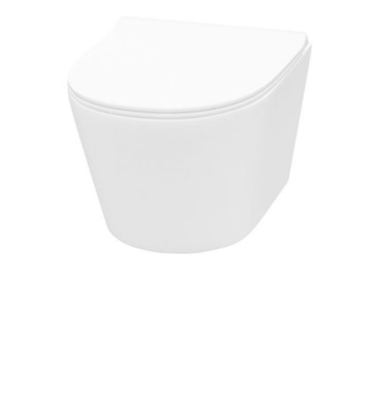 Picture of Rimless Wall Hung Toilet D SHAPE With Soft Close Heavy duty Seat